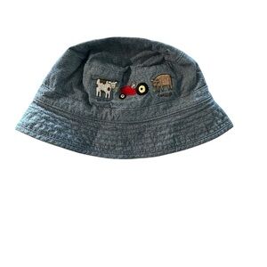 Gymboree Gray Kids Hat with Farm Embroidery